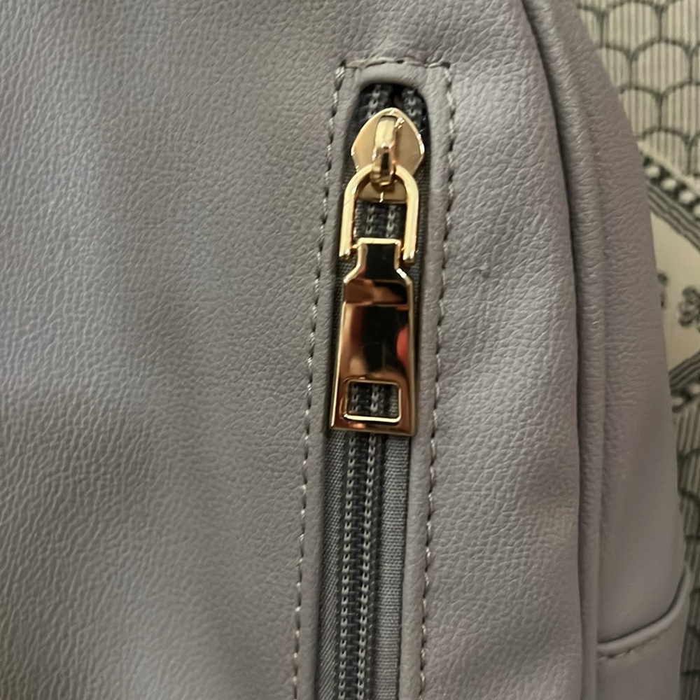 Grey Quilted Backpack - Picture 4 of 5